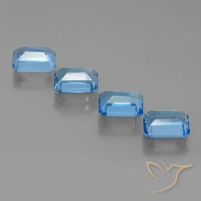Pedras preciosas de Topázio Azul Suíço natural de 8.32 ct, Corte Octógono / Esmeralda, VS