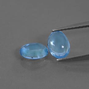 Pedras preciosas de topázio azul suíço natural de 1,59 ct, corte oval, transparente