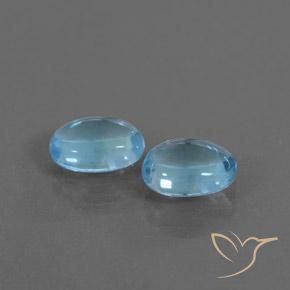 Pedras preciosas de Topázio Azul Suíço natural de 1.87 ct, oval, Transparente
