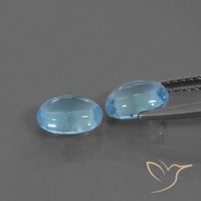 Pedras preciosas de Topázio Azul Suíço natural de 1.87 ct, oval, Transparente