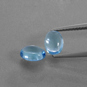 Pedras preciosas de topázio azul natural de 2,05 ct, corte oval, transparente