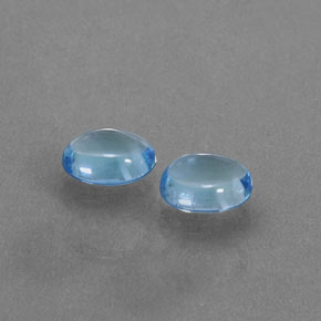 Pedras preciosas de topázio azul natural de 2,05 ct, corte oval, transparente