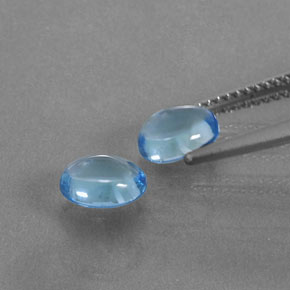 Pedras preciosas de topázio azul natural de 2,05 ct, corte oval, transparente