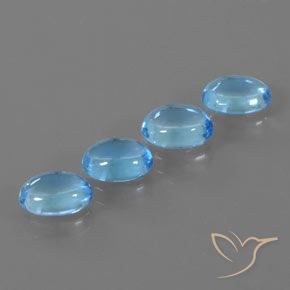 4.05ctw Natural Azul Suíço Topázio, oval, Transparente
