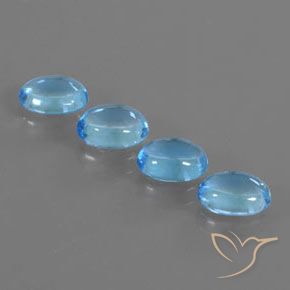 Pedras preciosas de Topázio Azul Suíço natural de 4.05 ct, oval, Transparente