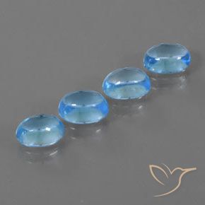 Pedras preciosas de Topázio Azul Suíço natural de 5.25 ct, oval, Transparente