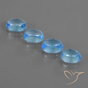 Pedras preciosas de Topázio Azul Suíço natural de 5.25 ct, oval, Transparente
