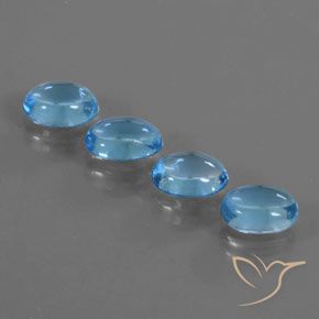 3.82ctw Natural Azul Suíço Topázio, oval, Transparente
