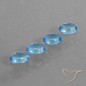 Pedras preciosas de Topázio Azul Suíço natural de 3,72 ct, Corte Oval, Transparente