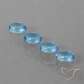 Pedras preciosas de Topázio Azul Suíço natural de 3,72 ct, Corte Oval, Transparente