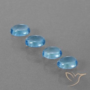Pedras preciosas de topázio azul natural de 3,89 ct, corte oval, transparente
