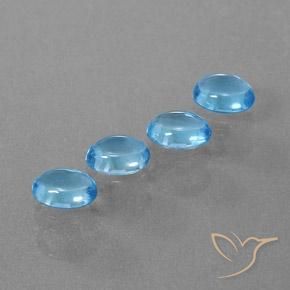 Pedras preciosas de Topázio Azul Suíço natural de 3.94 ct, oval, Transparente