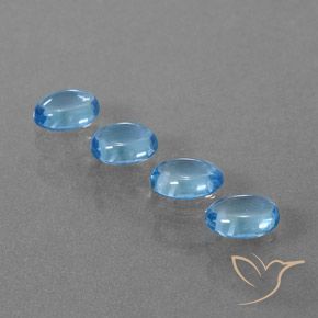 Pedras preciosas de Topázio Azul Suíço natural de 4.04 ct, oval, Transparente