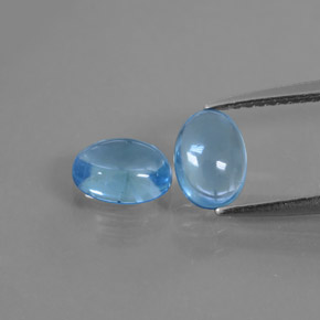 Pedras preciosas de topázio azul natural de 2,32 ct, corte oval, transparente