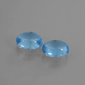 Pedras preciosas de topázio azul natural de 2,32 ct, corte oval, transparente