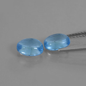 Pedras preciosas de topázio azul natural de 2,32 ct, corte oval, transparente