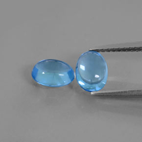 Pedras preciosas de topázio azul natural de 2,12 ct, corte oval, transparente