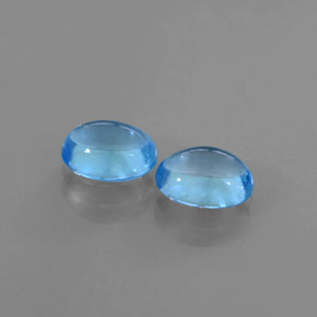 Pedras preciosas de topázio azul natural de 2,12 ct, corte oval, transparente