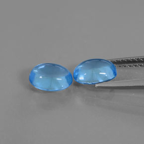 Pedras preciosas de topázio azul natural de 2,12 ct, corte oval, transparente