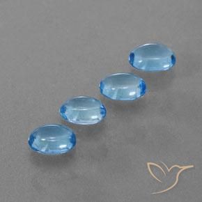 Pedras preciosas de Topázio Azul Suíço natural de 3.55 ct, oval, Transparente