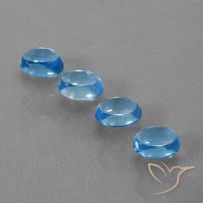 Pedras preciosas de Topázio Azul Suíço natural de 5.07 ct, oval, Transparente