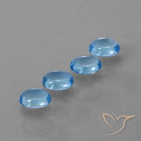 Pedras preciosas de Topázio Azul Suíço natural de 3.94 ct, oval, Transparente