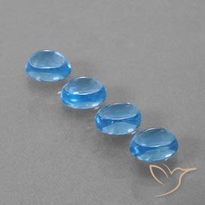 Pedras preciosas de Topázio Azul Suíço natural de 5.64 ct, oval, Transparente