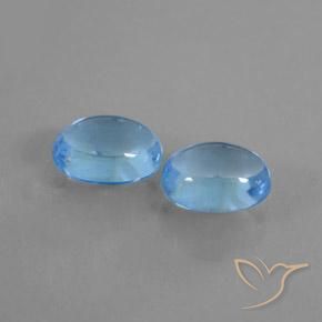 Pedras preciosas de Topázio Azul Suíço natural de 2.10 ct, oval, Transparente
