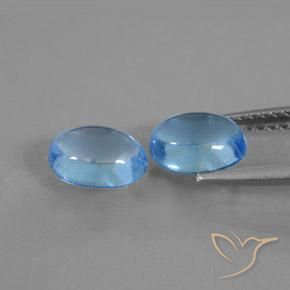 Pedras preciosas de Topázio Azul Suíço natural de 2.10 ct, oval, Transparente