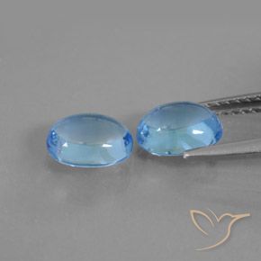 Pedras preciosas de Topázio Azul Suíço natural de 2.12 ct, oval, Transparente