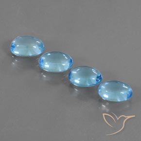 3.93ctw Natural Azul Suíço Topázio, oval, Transparente
