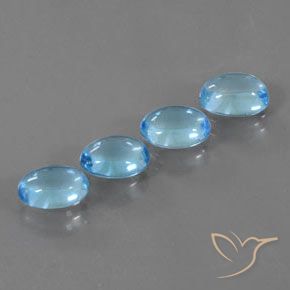 Pedras preciosas de Topázio Azul Suíço natural de 3.93 ct, oval, Transparente