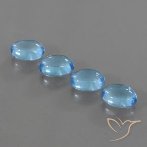 4.00ctw Natural Azul Suíço Topázio, oval, Transparente