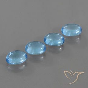 Pedras preciosas de Topázio Azul Suíço natural de 4.00 ct, oval, Transparente