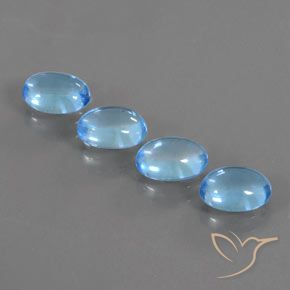Pedras preciosas de Topázio Azul Suíço natural de 3.94 ct, Corte Oval, Transparente
