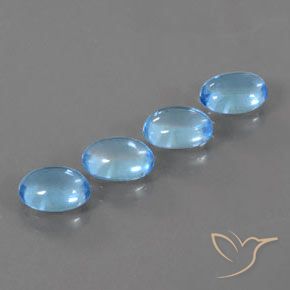 Pedras preciosas de Topázio Azul Suíço natural de 3.94 ct, Corte Oval, Transparente