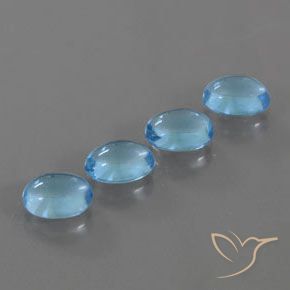 Pedras preciosas de Topázio Azul Suíço natural de 4.12 ct, oval, Transparente