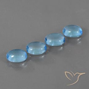 Pedras preciosas de Topázio Azul Suíço natural de 4.30 ct, oval, Transparente
