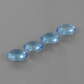 Pedras preciosas de topázio azul natural de 3,27 ct, corte oval, transparente