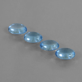 Pedras preciosas de topázio azul natural de 3,27 ct, corte oval, transparente