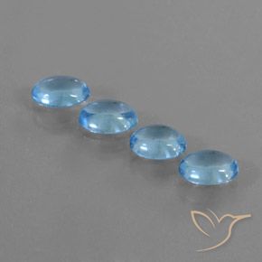 Pedras preciosas de Topázio Azul Suíço natural de 3.57 ct, oval, Transparente