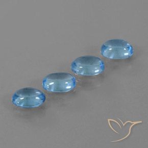 Pedras preciosas de Topázio Azul Suíço natural de 4.07 ct, oval, Transparente