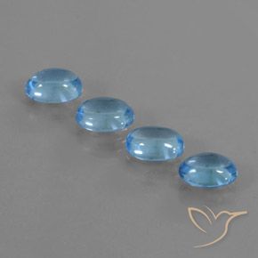 Pedras preciosas de Topázio Azul Suíço natural de 4.07 ct, oval, Transparente
