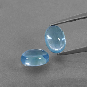 Pedras preciosas de topázio azul natural de 2,50 ct, corte oval, transparente