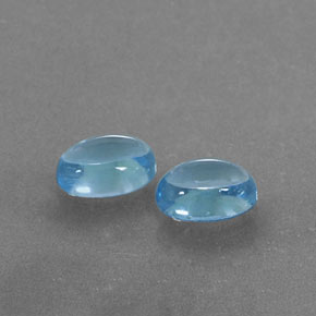 Pedras preciosas de topázio azul natural de 2,50 ct, corte oval, transparente