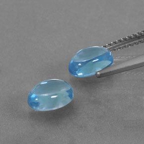Pedras preciosas de topázio azul natural de 2,50 ct, corte oval, transparente