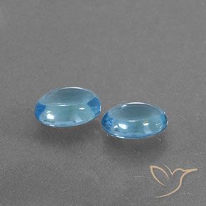 Pedras preciosas de topázio azul suíço natural de 1,89 ct, corte oval, transparente