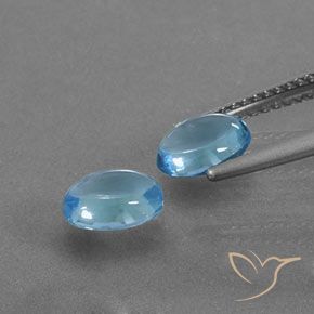 Pedras preciosas de topázio azul suíço natural de 1,89 ct, corte oval, transparente