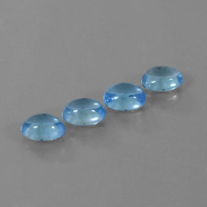 Pedras preciosas de topázio azul natural de 3,96 ct, corte oval, transparente