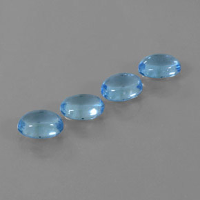 Pedras preciosas de Topázio Azul Suíço natural de 4.57 ct, Corte Oval, Transparente